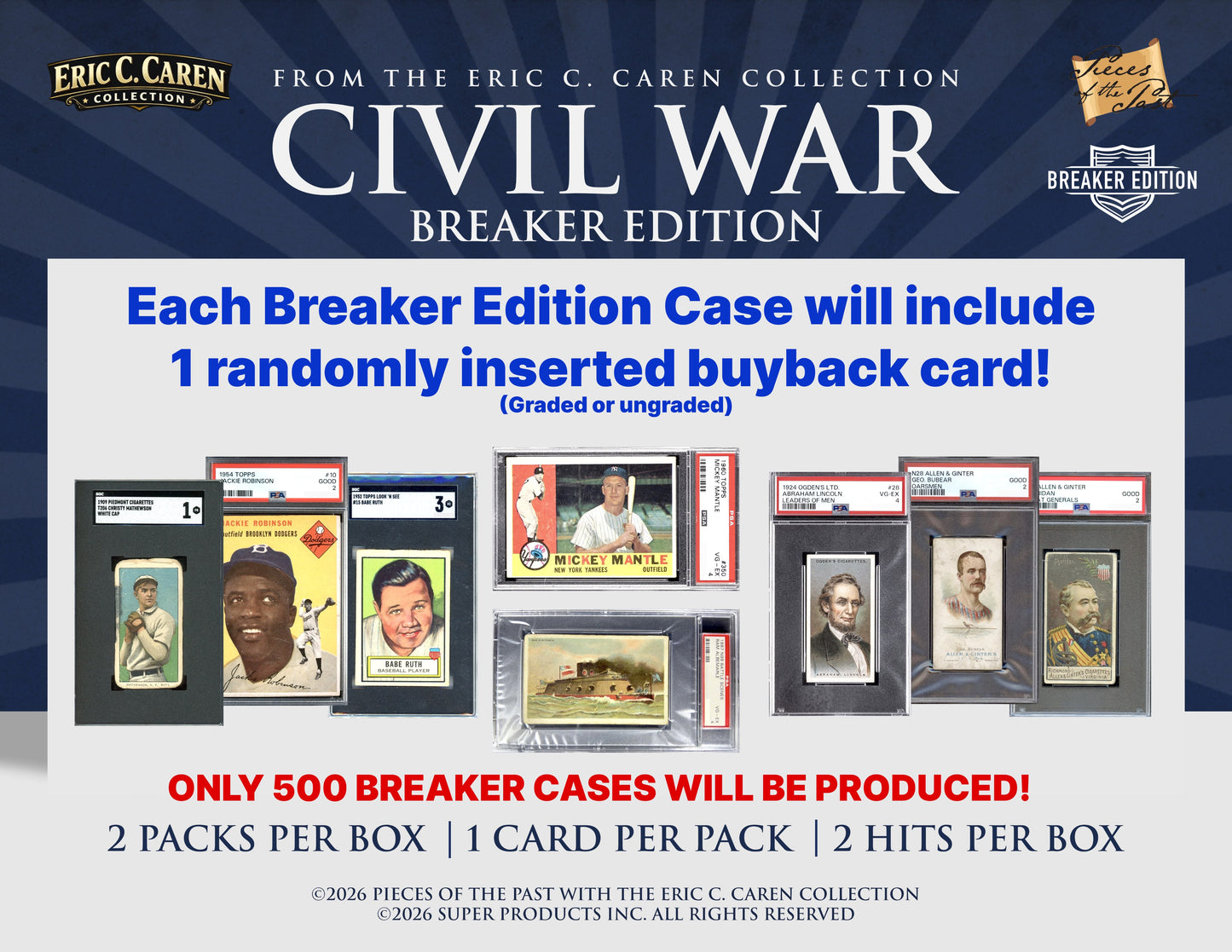2026 Pieces of the Past Caren's Civil War Breaker Box - 10 Box Case