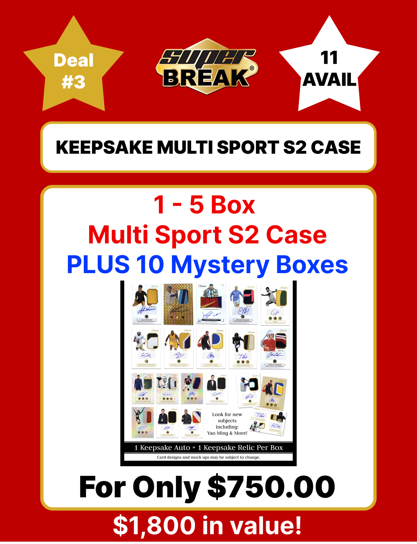 Labor Day Special - Keepsake Multi Sport S2 5 Box Case Deal #3 - ONLY 7 Avail