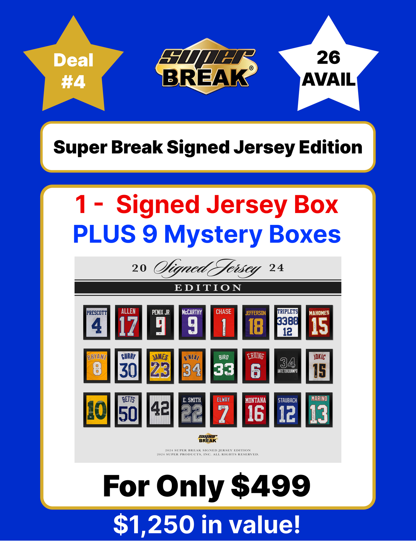 Labor Day Special -Signed Jersey Edition Box + 9 Boxes Deal #4 - ONLY 26 Avail