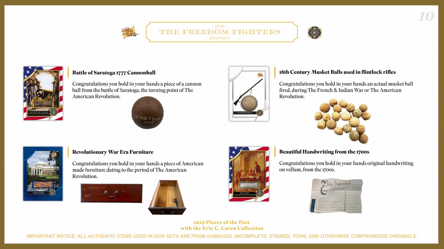 2025 Pieces of the Past 1776: The Freedom Fighters Edition - 5 Box Case - Eric C. Caren Collection - SRP $950