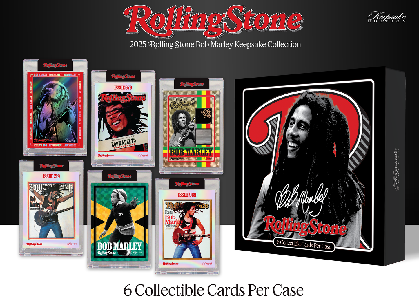 2025 Rolling Stone Bob Marley™ Keepsake Premiere Edition 6 Box Case - Wooden Display Box