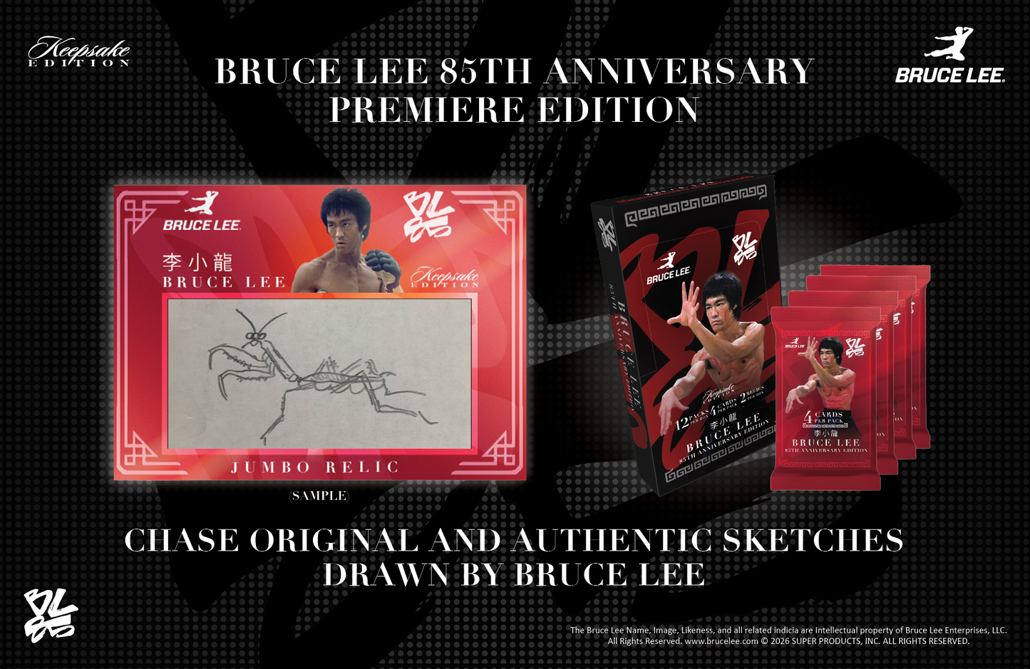 Bruce Lee 85th Anniversary Premiere Keepsake Hobby Edition - 10 Box Case SRP $599.95