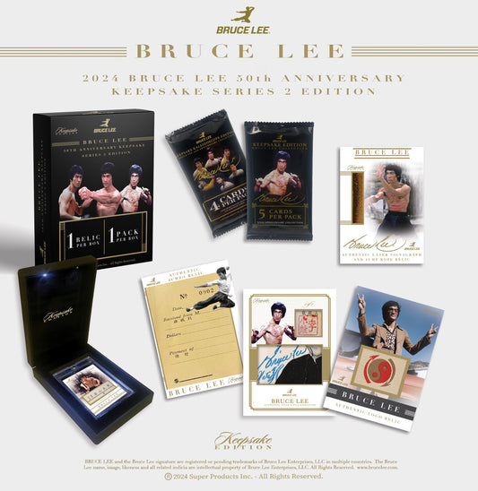 PRESALE SHIPS May 2025 - 2024 Bruce Lee 50th Anniversary Keepsake Series 2 Edition - 5 Box Case - $800 SRP