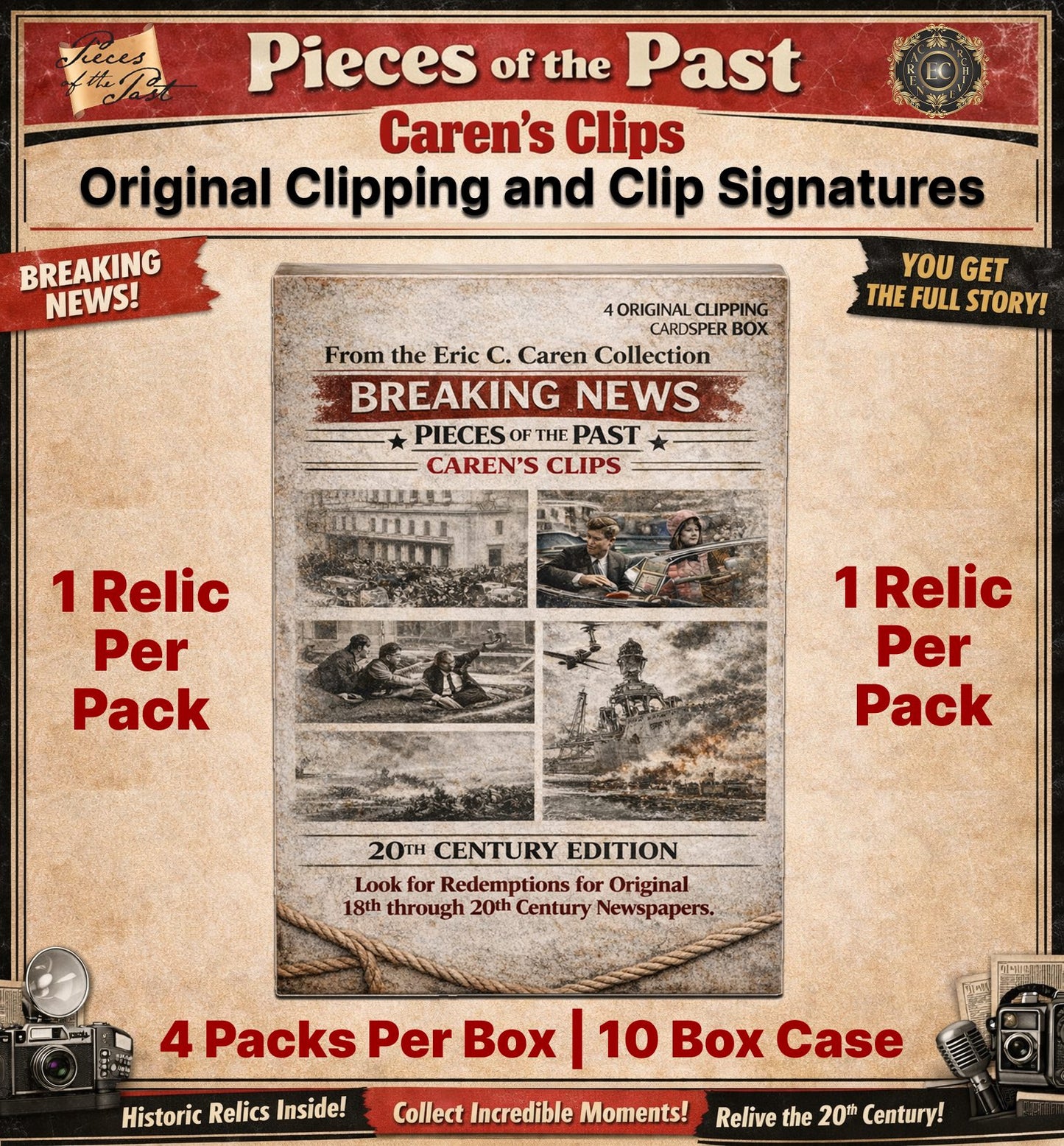 2026 Pieces of the Past Caren's Clips 20th Century Edition - 10 Box Case $499.95 SRP