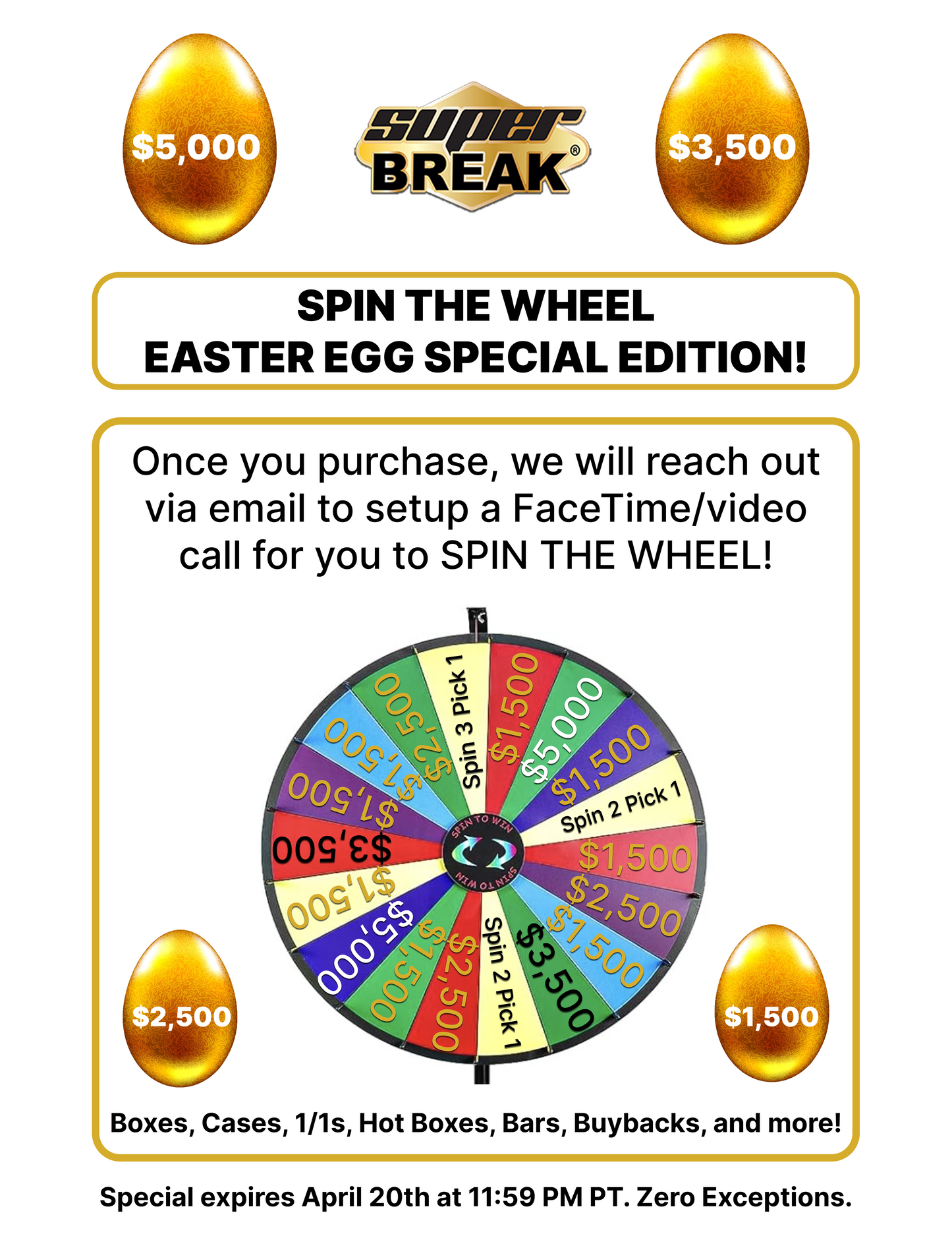 9 Left -  Spin The Wheel Special! $1,299 for between $1,500 to $5,000 in SRP!! - ACT NOW!