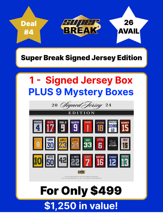 Labor Day Special -Signed Jersey Edition Box + 9 Boxes Deal #4 - ONLY 26 Avail