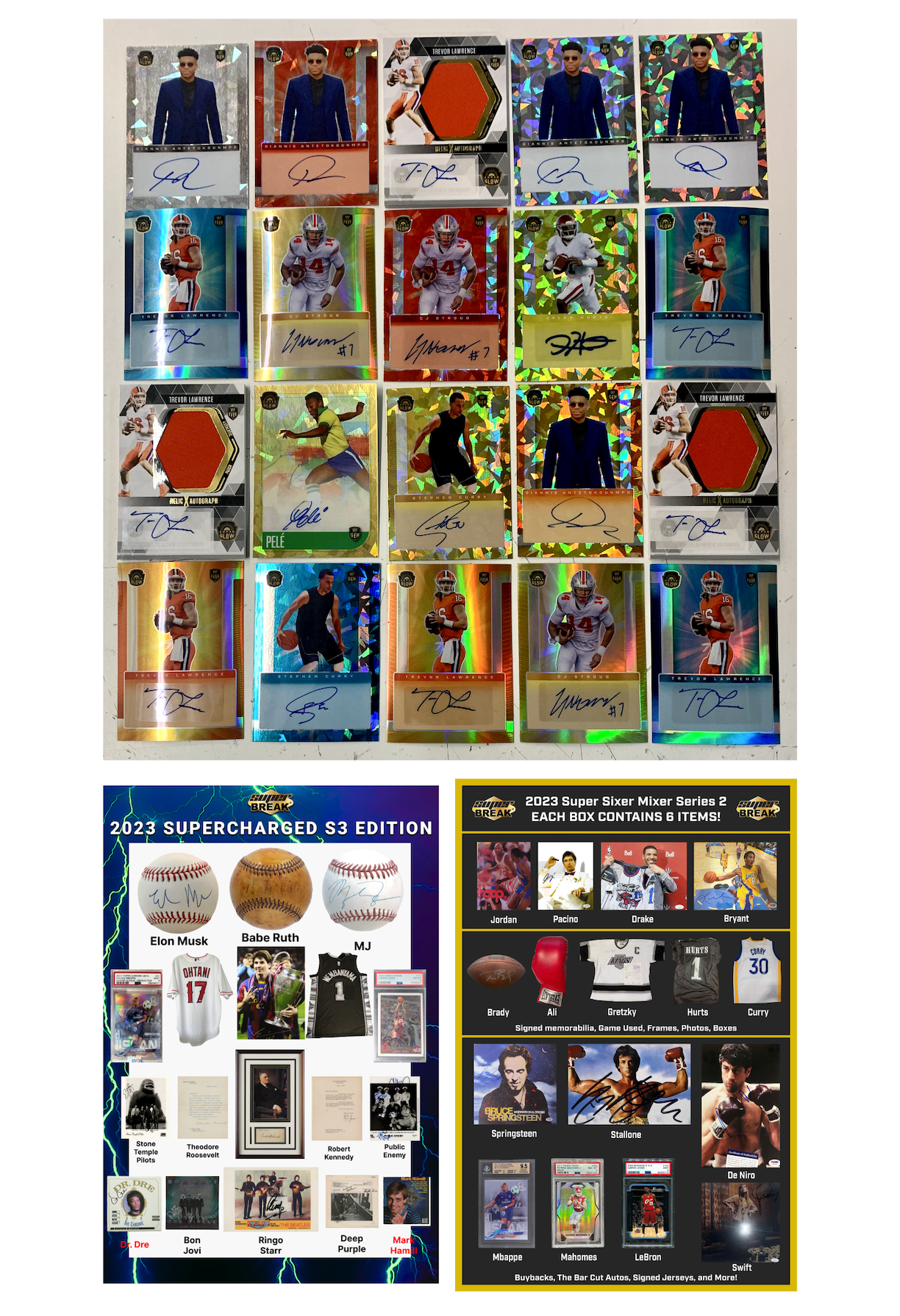 SOLD OUT - BLACK FRIDAY SPECIAL #5 - STROUD, CURRY, PELE, GIANNIS, T LAW, OR HURTS AUTO + SUPERCHARGED 5 BOX CASE + SIXER MIXER BOX!