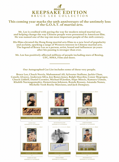 2024 Bruce Lee Keepsake 50th Anniversary Card Collection - 5 Box Case - Releases March 2024